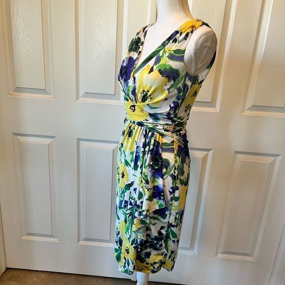 Ralph Lauren Floral Faux Wrap Cascade Dress - Picture 9 of 14